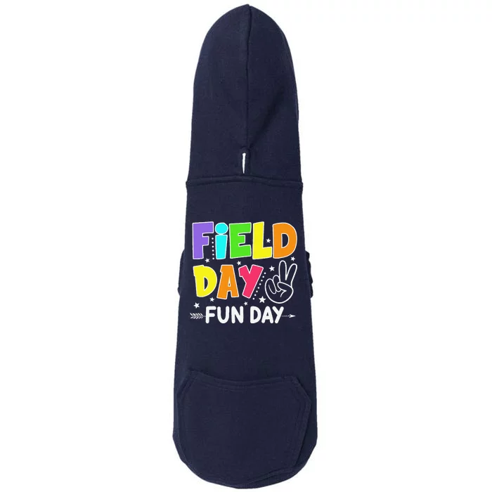 Field Day Fun Day Funny For Teacher Field Day 2024 Doggie 3-End Fleece Hoodie