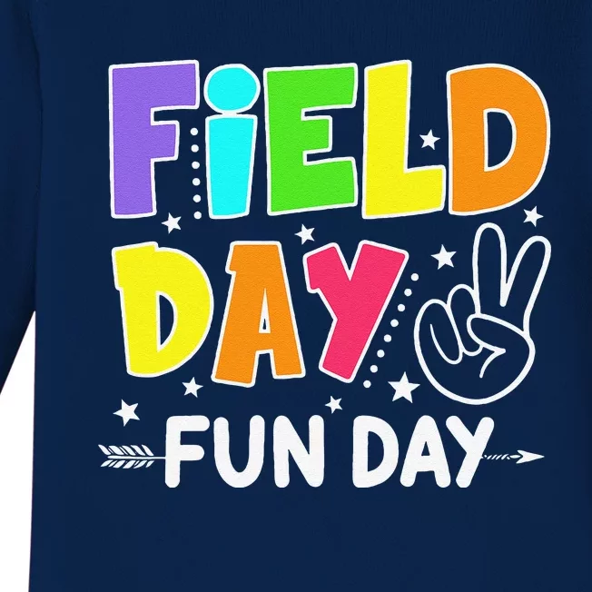 Field Day Fun Day Funny For Teacher Field Day 2024 Baby Long Sleeve Bodysuit