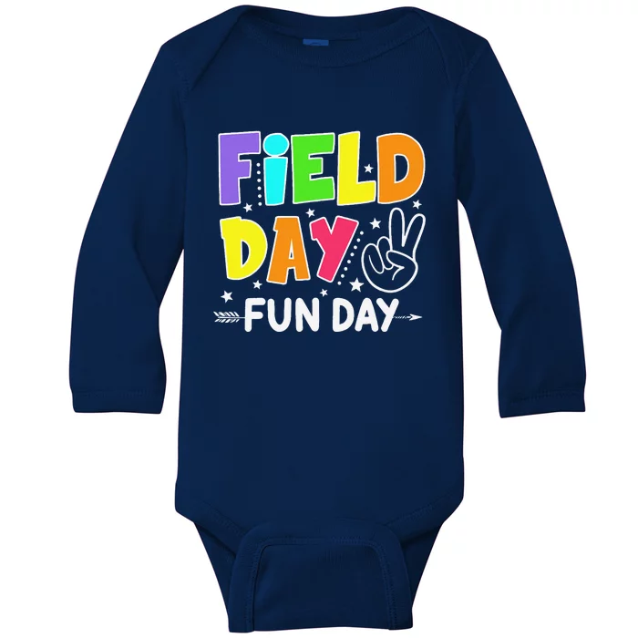 Field Day Fun Day Funny For Teacher Field Day 2024 Baby Long Sleeve Bodysuit