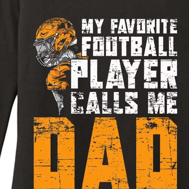 Fathers Day Football Player Dad American Sport Football Womens CVC Long Sleeve Shirt