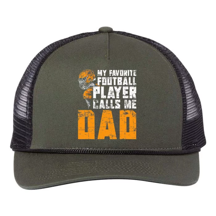 Fathers Day Football Player Dad American Sport Football Retro Rope Trucker Hat Cap