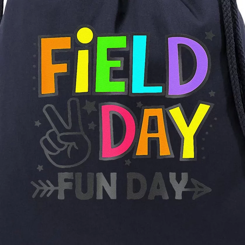 Field Day Fun Day Funny For Teacher Field Day 2024 Drawstring Bag