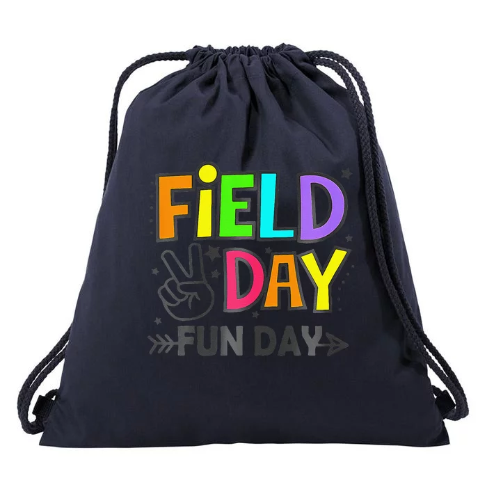 Field Day Fun Day Funny For Teacher Field Day 2024 Drawstring Bag