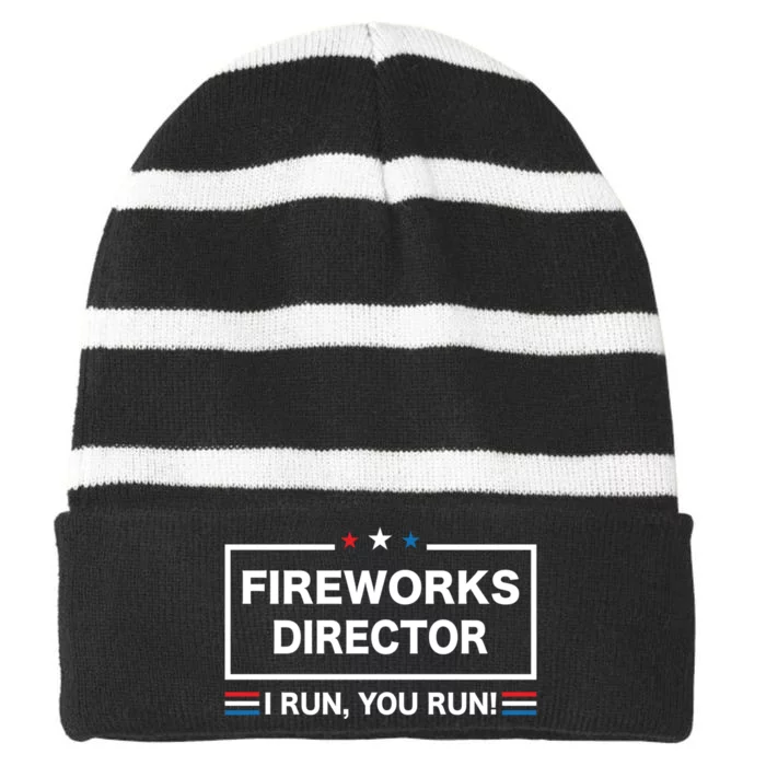 Fireworks Director Striped Beanie with Solid Band