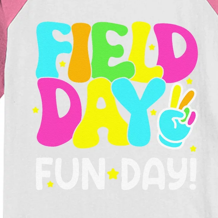 Field Day Fun Day Last Day Of School Teacher Student Kids Colorblock Raglan Jersey