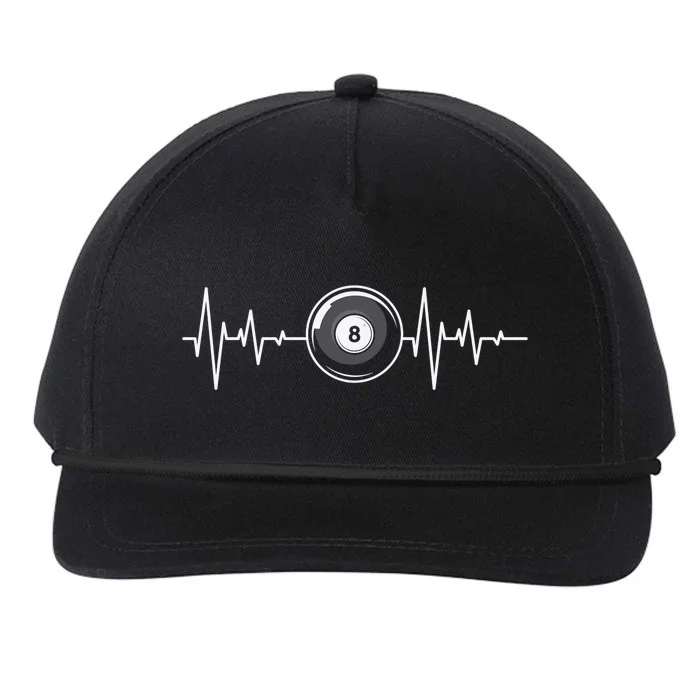 Father's Day Funny Billiards Lovers Heartbeat Gift For Dad Snapback Five-Panel Rope Hat