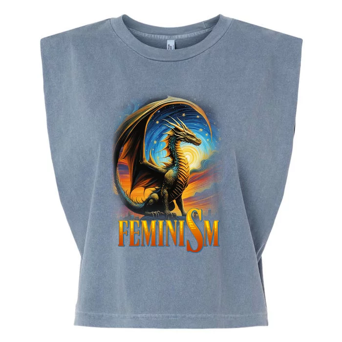 Feminism Dragon Fantasy Garment-Dyed Women's Muscle Tee