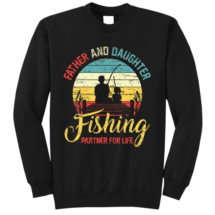 Father Daughter Fishing Partner For Life Retro Matching Dad Sweatshirt