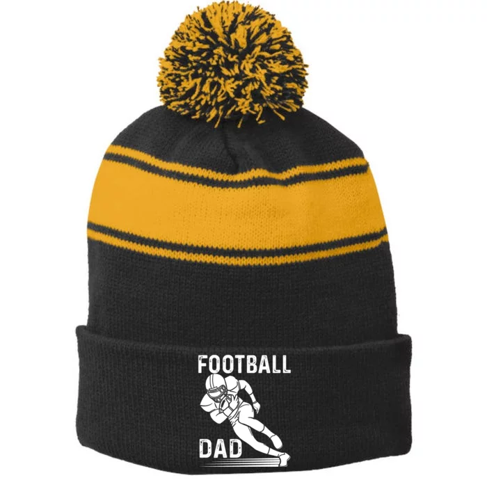 Football Dad Stripe Pom Pom Beanie