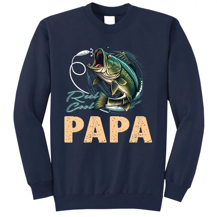 Fathers Day Funny Fisherman Reel Cool Papa Fishing Lover Tall Sweatshirt