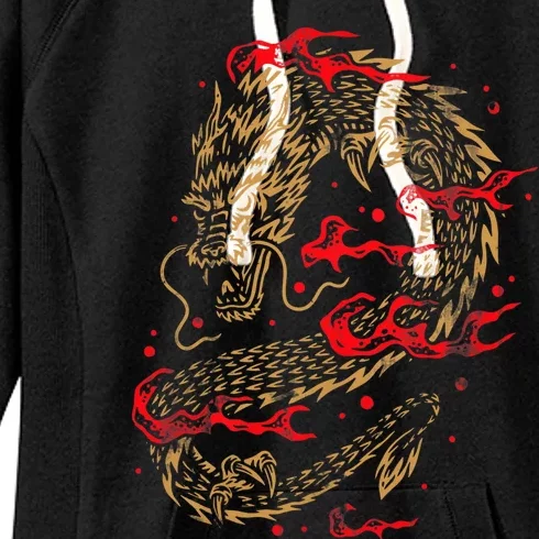 Fire Dragon Fantasy Asian Animal Gift Idea Asian Dragon Women's Fleece Hoodie