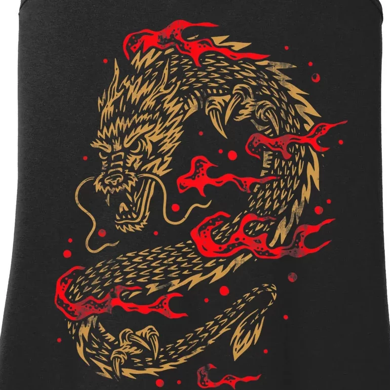 Fire Dragon Fantasy Asian Animal Gift Idea Asian Dragon Ladies Essential Tank