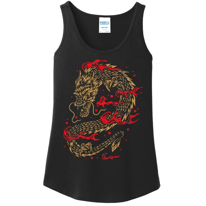 Fire Dragon Fantasy Asian Animal Gift Idea Asian Dragon Ladies Essential Tank