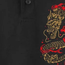 Fire Dragon Fantasy Asian Animal Gift Idea Asian Dragon Dry Zone Grid Performance Polo