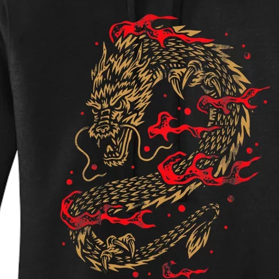 Fire Dragon Fantasy Asian Animal Gift Idea Asian Dragon Women's Pullover Hoodie