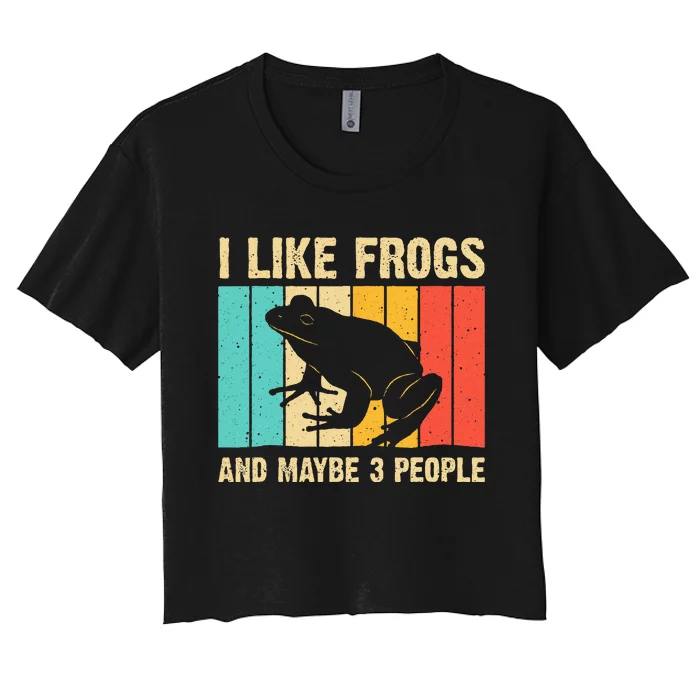 Frog Design For Toad Lover  Amphibian Animals Women's Crop Top Tee