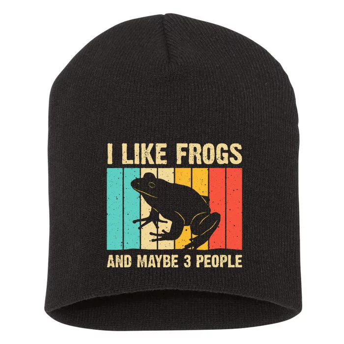 Frog Design For Toad Lover  Amphibian Animals Short Acrylic Beanie