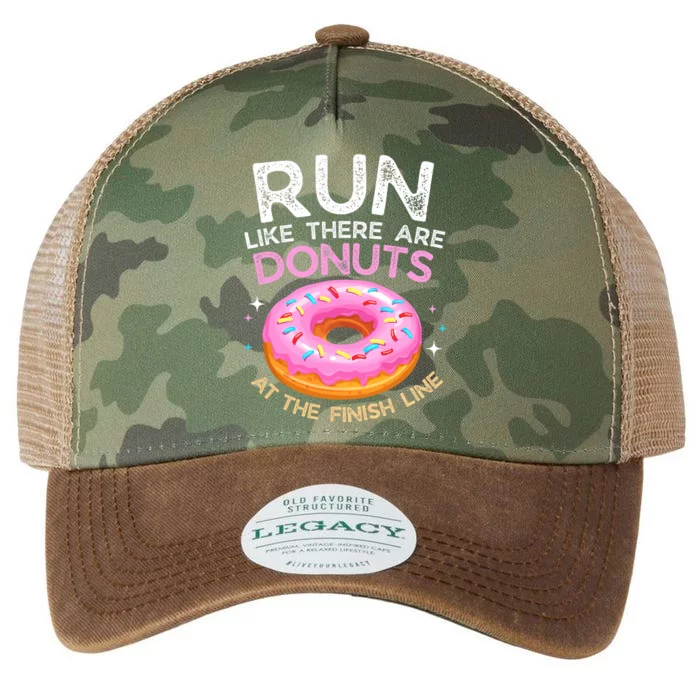 Funny Donut Finish Line Marathon Gift Legacy Tie Dye Trucker Hat