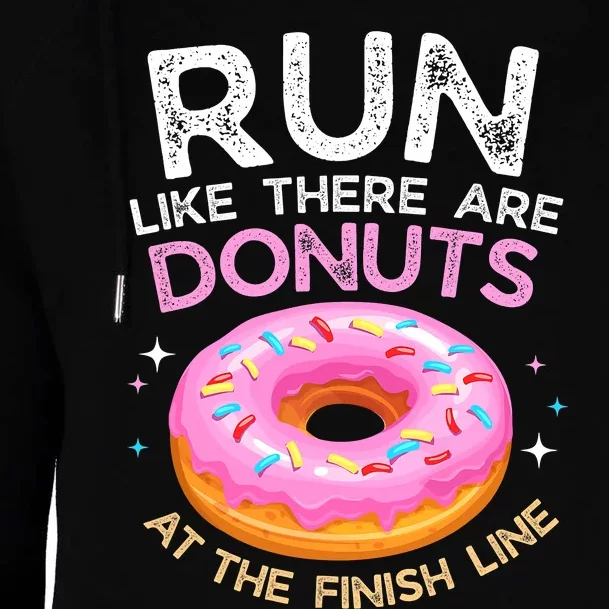 Funny Donut Finish Line Marathon Gift Womens Funnel Neck Pullover Hood