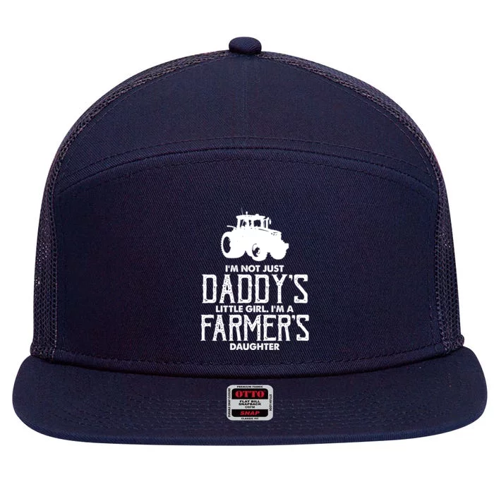 Funny Daddys Farmers Daughter Gift 7 Panel Mesh Trucker Snapback Hat