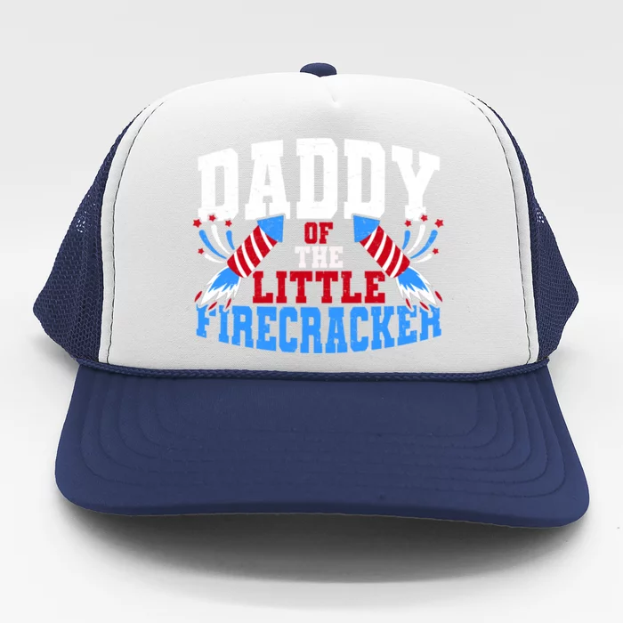 Firecracker Daddy Fireworks Dad American Flag Funny Gift Trucker Hat