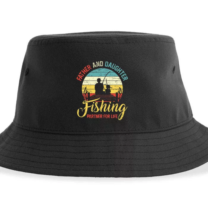 Father Daughter Fishing Partner For Life Retro Matching Dad Sustainable Bucket Hat