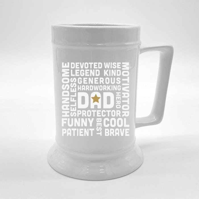 Fathers Day For Dads Worlds Greatest Dad Proud Father Front & Back Beer Stein