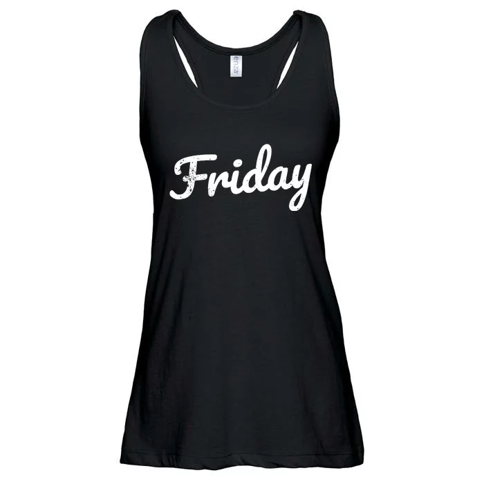 Friday Distressed Fun Days Of The Week Weekend Ladies Essential Flowy Tank