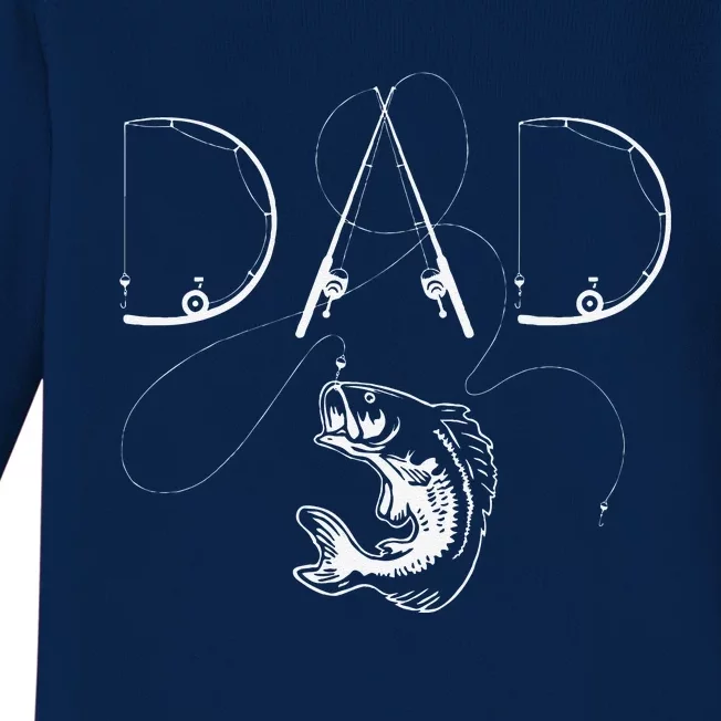 Fisherman Dad Fishing Enthusiast Fish Lover Daddy Father Baby Long Sleeve Bodysuit