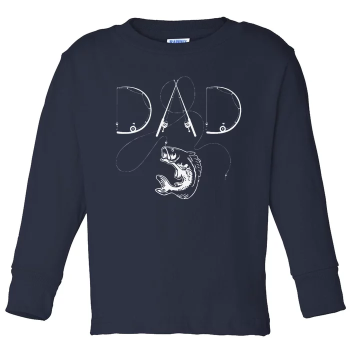 Fisherman Dad Fishing Enthusiast Fish Lover Daddy Father Toddler Long Sleeve Shirt