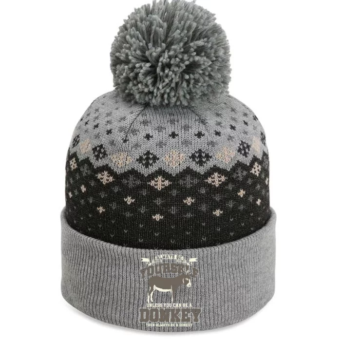 Funny Donkey The Baniff Cuffed Pom Beanie