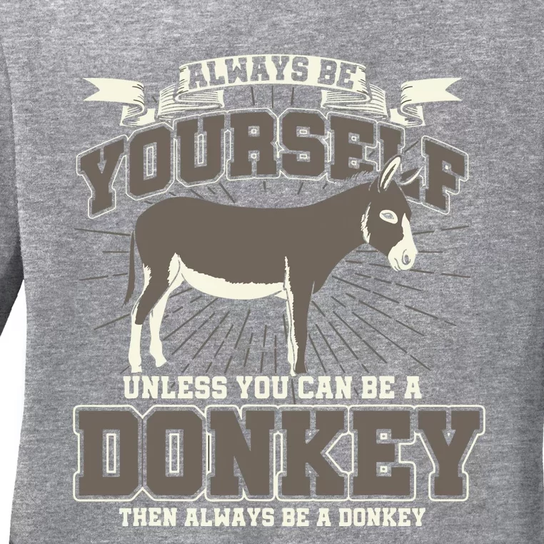 Funny Donkey Ladies Long Sleeve Shirt