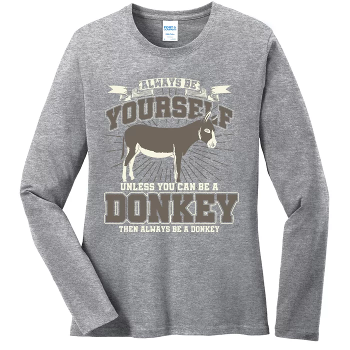 Funny Donkey Ladies Long Sleeve Shirt