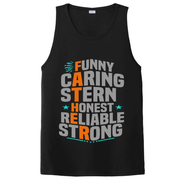 FATHER Dad From Wife Daughter Son Fathers Day Performance Tank