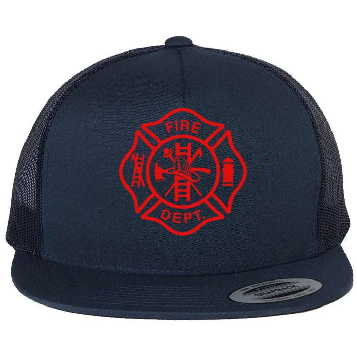 Fire Departt Fire Firefighter Emblem Halloween Costume Gift Flat Bill Trucker Hat