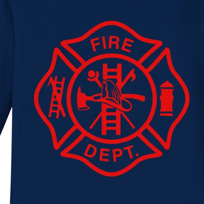 Fire Departt Fire Firefighter Emblem Halloween Costume Gift Baby Long Sleeve Bodysuit