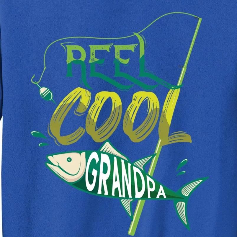 Fathers Day Fishing Lover Dad Gift Reel Cool Grandpa Gift Sweatshirt