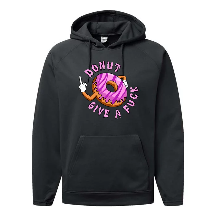 Funny Doughnut Funny Donut Performance Fleece Hoodie