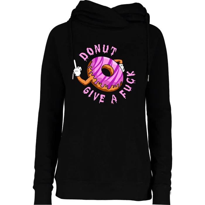 Funny Doughnut Funny Donut Womens Funnel Neck Pullover Hood