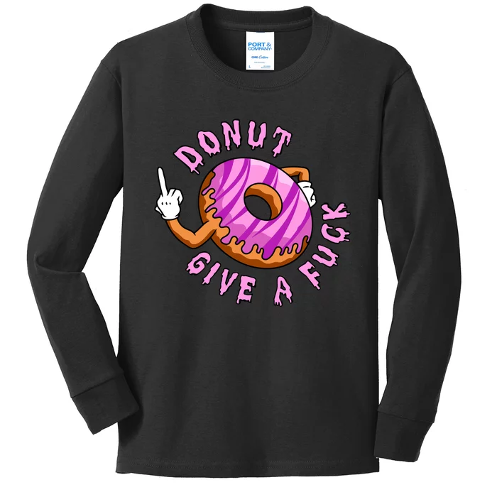 Funny Doughnut Funny Donut Kids Long Sleeve Shirt