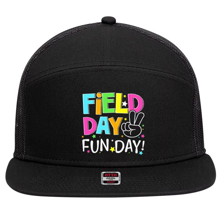 Field Day Fun Day Last Day Of School Teacher Student 7 Panel Mesh Trucker Snapback Hat