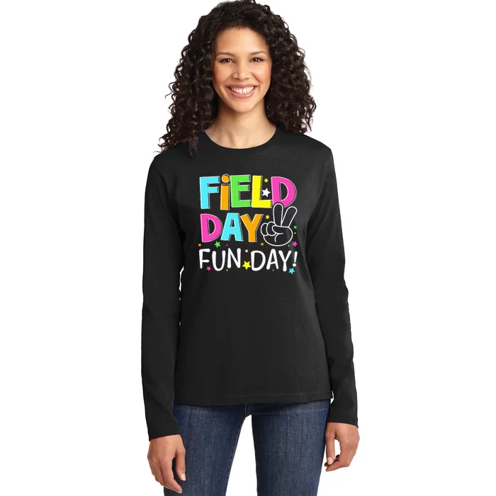 Field Day Fun Day Last Day Of School Teacher Student Ladies Long Sleeve Shirt