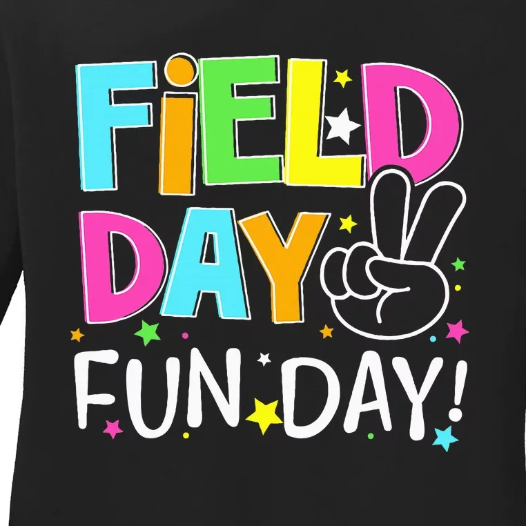 Field Day Fun Day Last Day Of School Teacher Student Ladies Long Sleeve Shirt