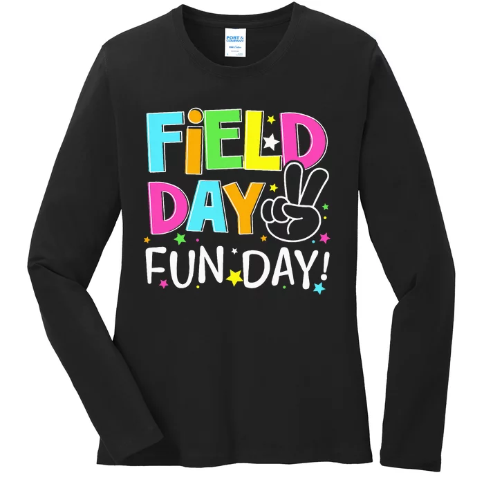 Field Day Fun Day Last Day Of School Teacher Student Ladies Long Sleeve Shirt