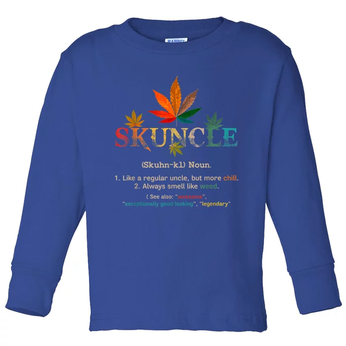 FatherS Day Funny Retro Vintage Uncle Wear Skuncle Skunkle Gift Toddler Long Sleeve Shirt