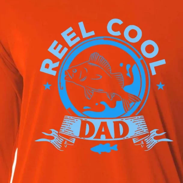 Fathers Day Funny Fisher Reel Cool Dad Fishing Lover Gift Cooling Performance Long Sleeve Crew