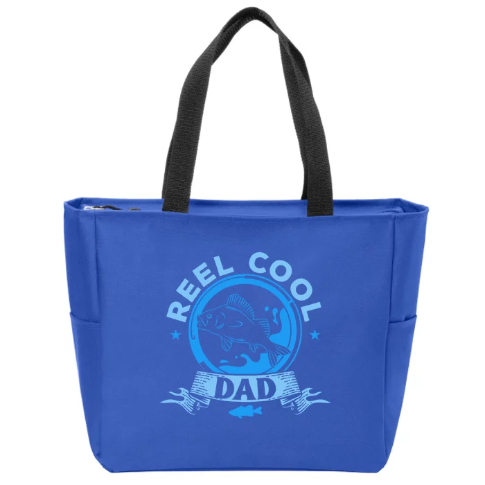 Fathers Day Funny Fisher Reel Cool Dad Fishing Lover Gift Zip Tote Bag