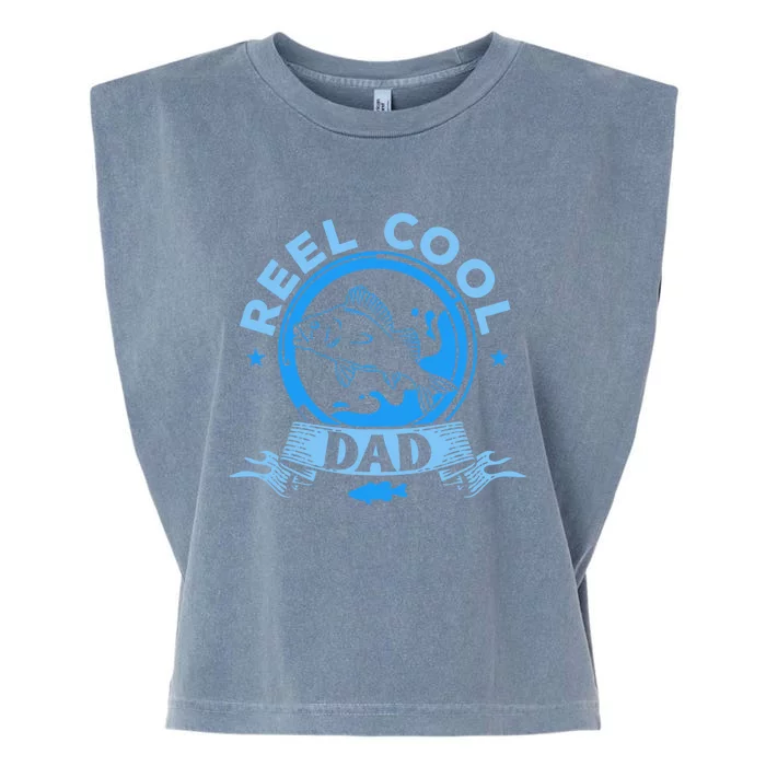 Fathers Day Funny Fisher Reel Cool Dad Fishing Lover Gift Garment-Dyed Women's Muscle Tee