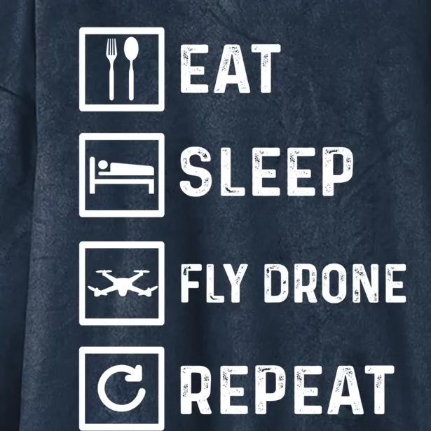 Funny Drone Flying Day Design Drones Pilot Gift Hooded Wearable Blanket