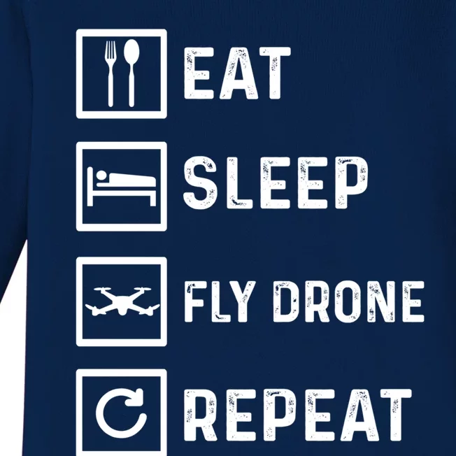 Funny Drone Flying Day Design Drones Pilot Gift Baby Long Sleeve Bodysuit